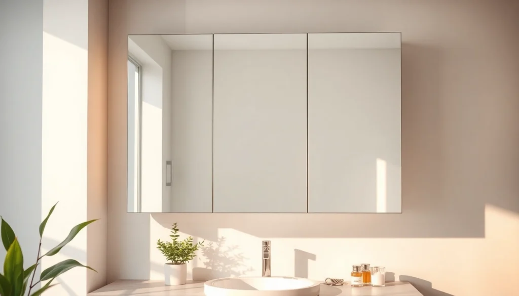 Sonni Spiegelschrank mit LED-Beleuchtung, modernes Design und elegantes Ambiente im Badezimmer.