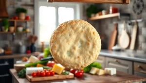 Kaasdoek hangt rustig in een gezellige keuken, omringd door verse ingrediënten.