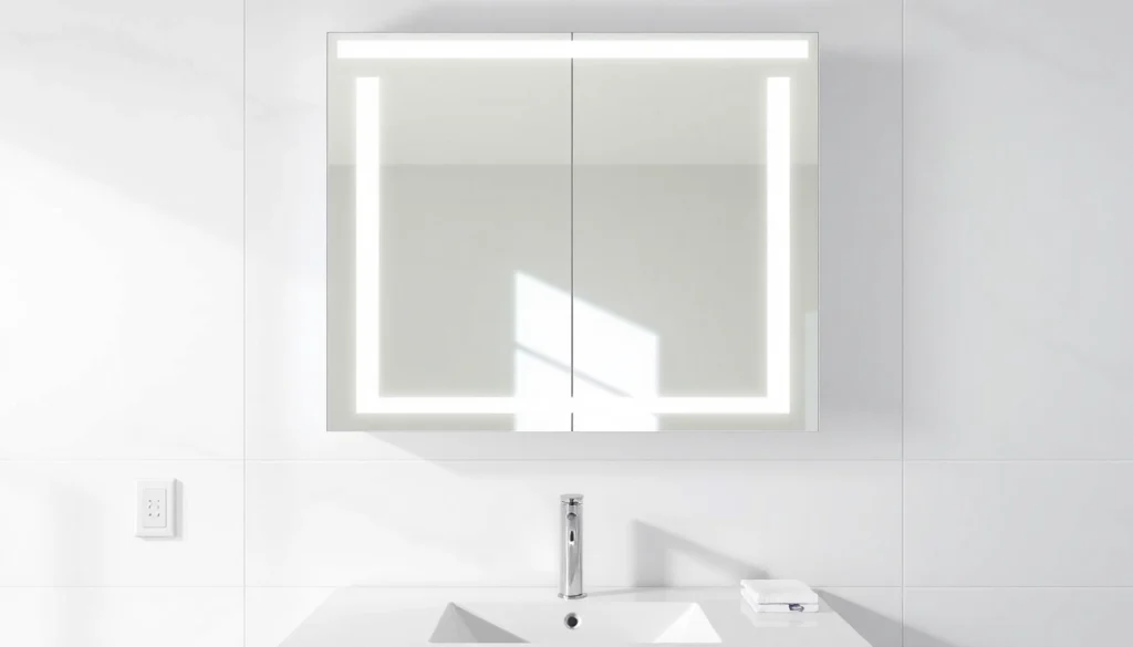 Spiegelschrank mit LED Beleuchtung optimiert für modernes Badezimmer-Design
