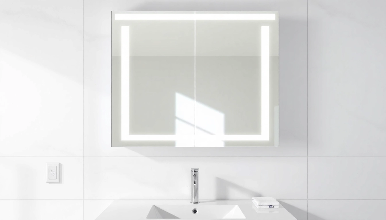 Spiegelschrank mit LED Beleuchtung optimiert für modernes Badezimmer-Design