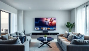 Showcase of iron tv in a modern living room setting with high-quality streaming content.