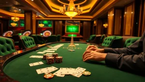Engaging poker game at https://jun88buzz.info/ with vibrant chips and sleek cards for thrilling casino experience.