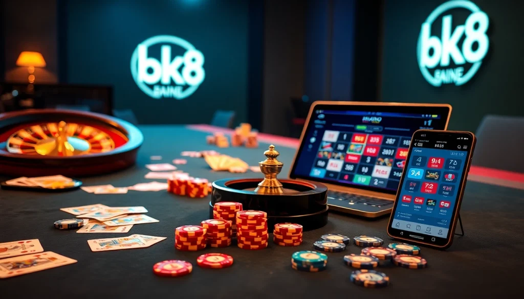 Enjoying an exciting game at bk8's vibrant online casino.
