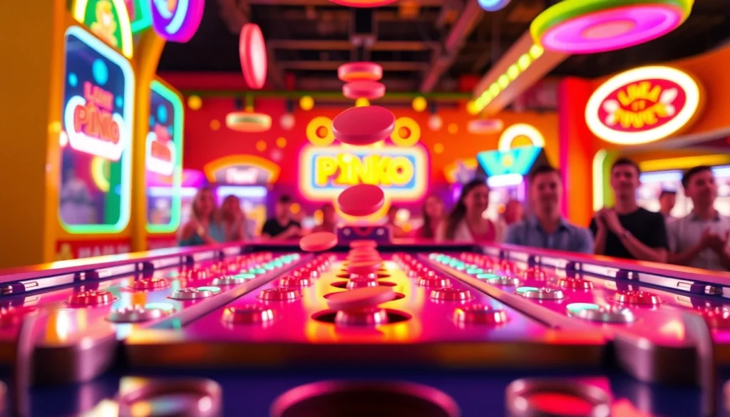 Memainkan plinko demo dengan papan yang cerah dan penuh warna, menciptakan suasana mengasyikkan.