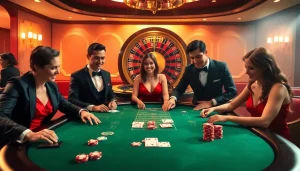 Experience the thrill of 555win with dynamic gambling action at a luxury casino table.