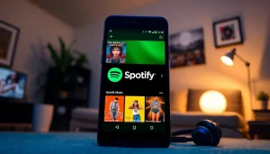Explore the Spotify mod apk on a modern smartphone with vibrant music interface.