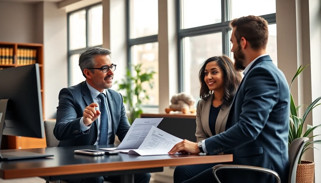 Engaging consultation with an immigration lawyer in Sydney, assisting a couple with their visa process.