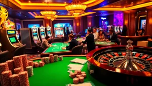 Engage in thrilling games at 79king with vibrant casino tables and colorful poker chips.