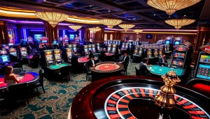 Experience the thrill of gambling at vua99 nhà cái uy tín with luxurious casino tables and vibrant slot machines.