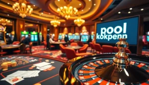 Engaging scene of casino ambiance showcasing excitement around pool rijbewijs kopen bets and activities.