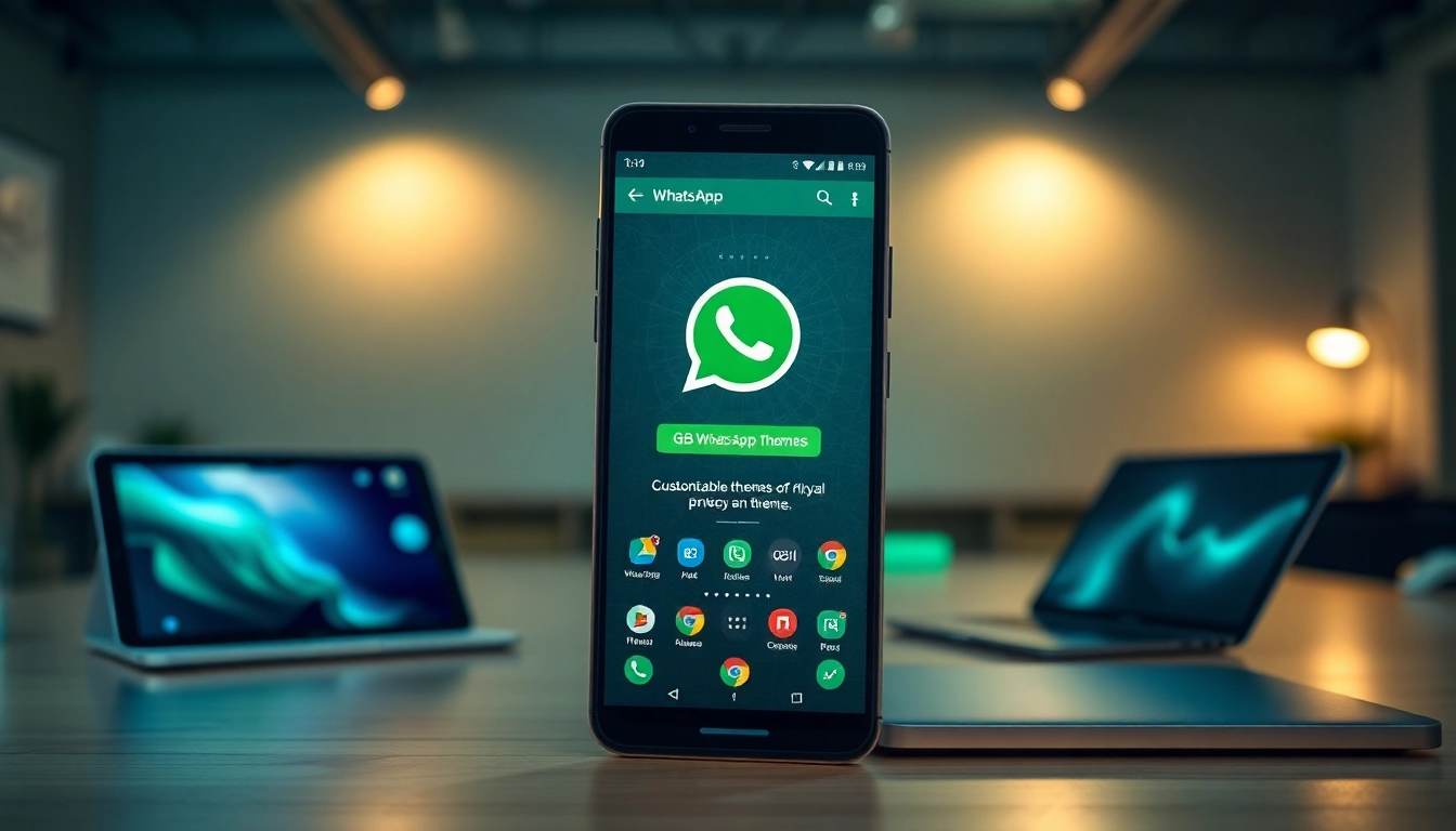 Engaging view of the GB WhatsApp APK interface on a smartphone highlighting advanced features and customization.